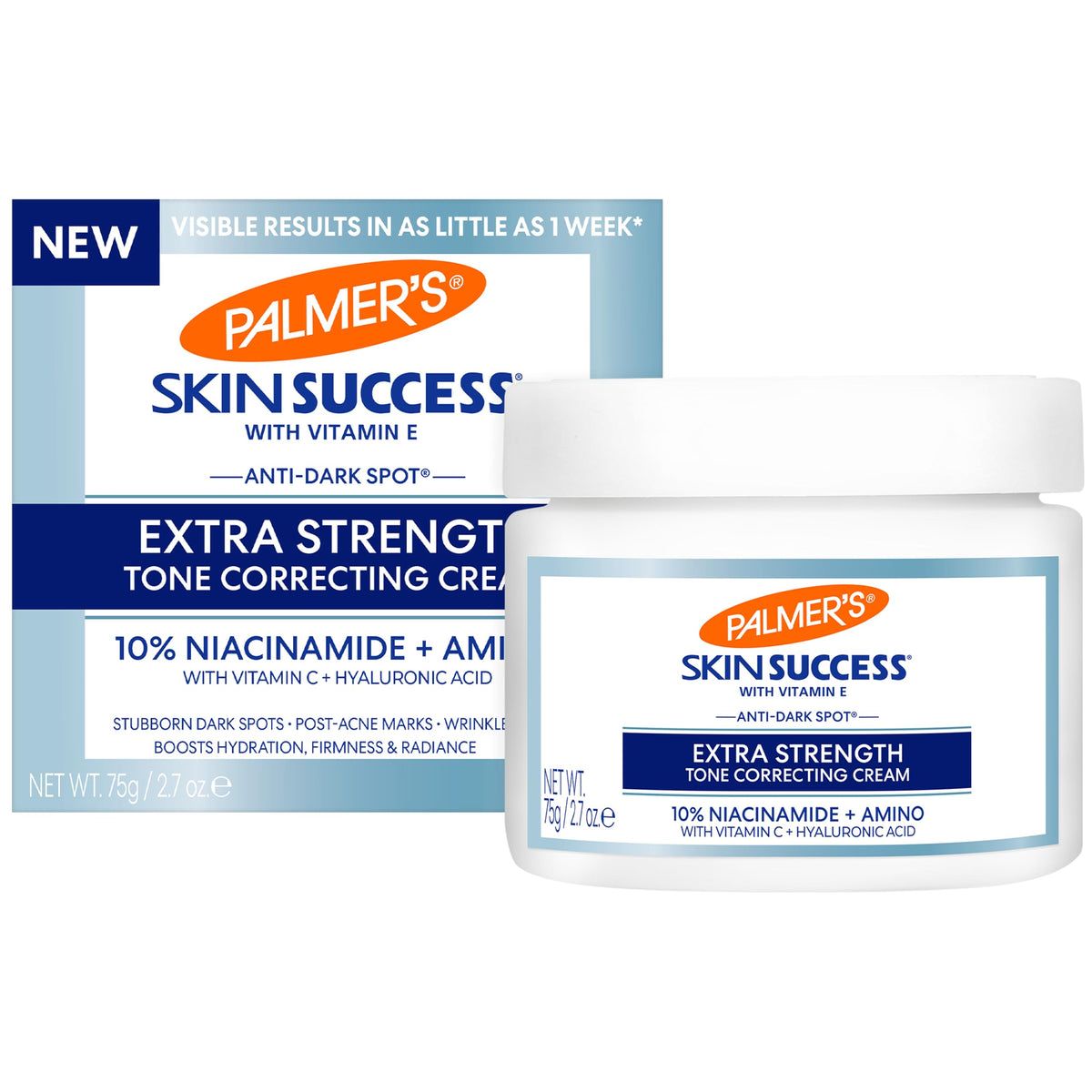 Palmer's tone correcting face cream front packaging showing product benefits