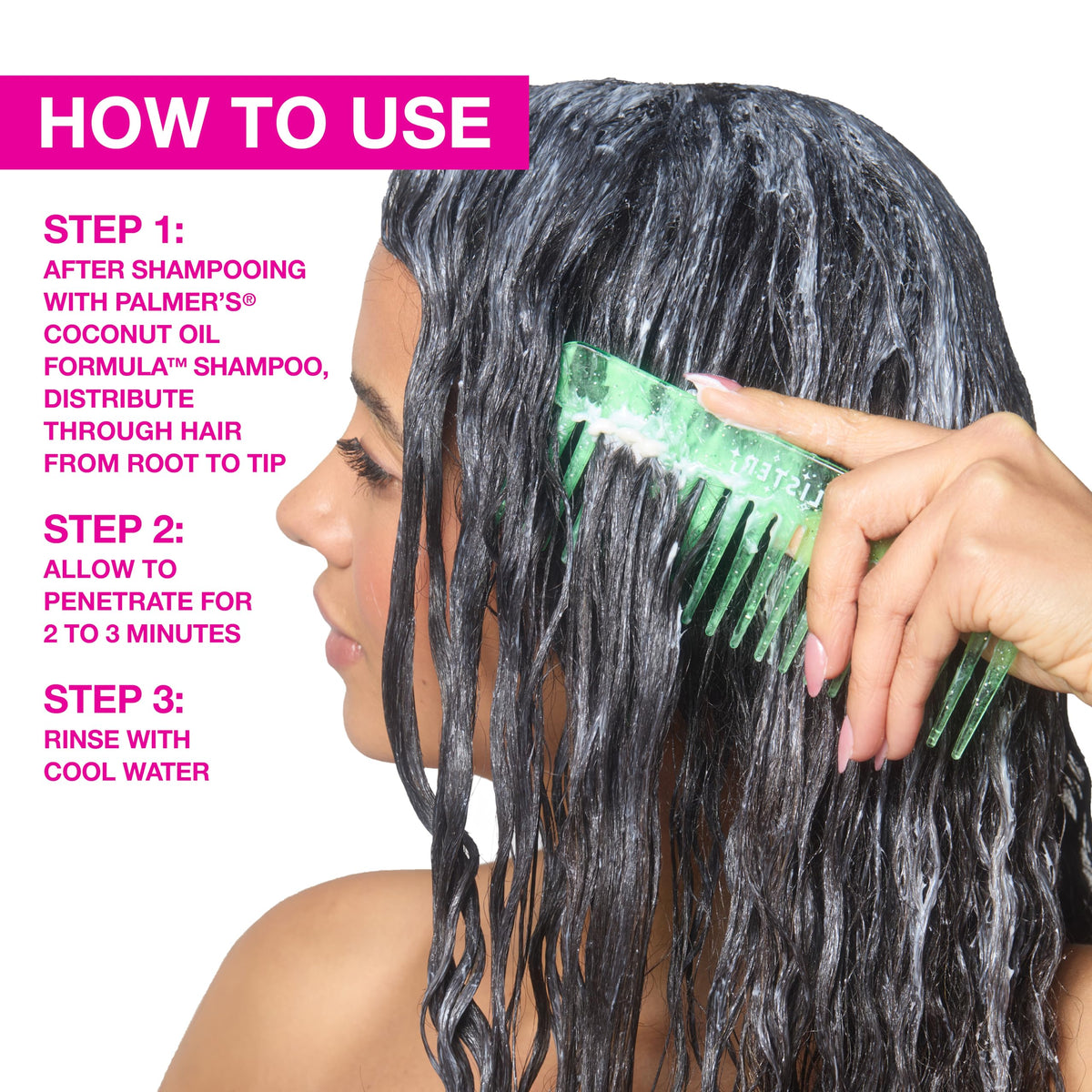 Palmer's paired with leave-in conditioner promoting extended hydration benefits
