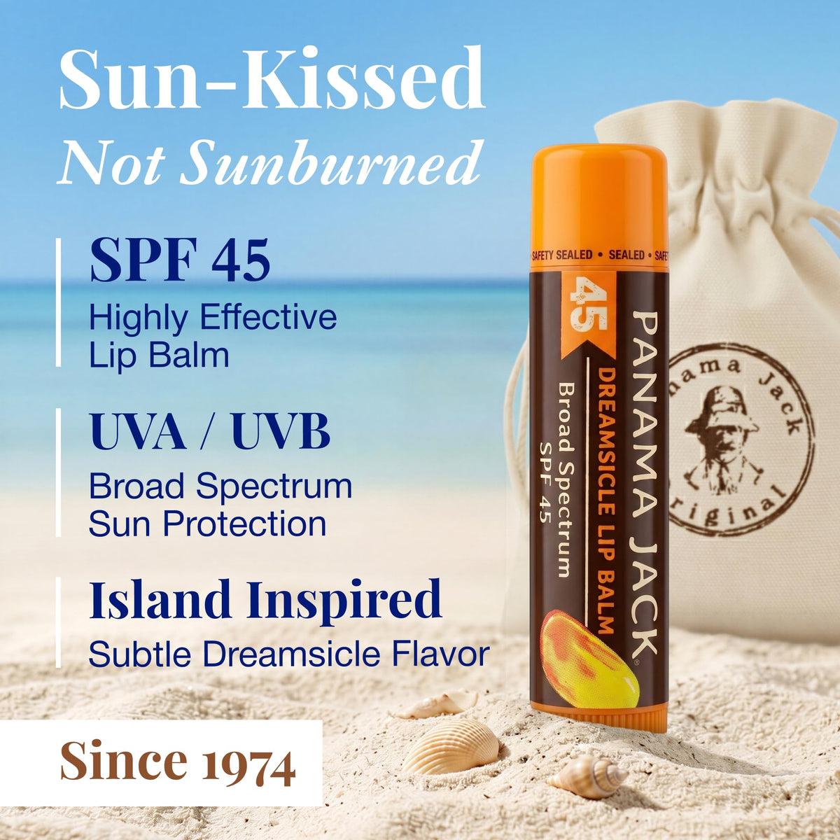 Panama Jack Dreamsicle lip balm extended for application with smooth finish