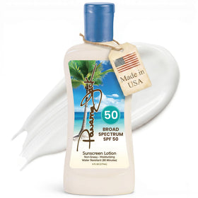 Panama Jack front tube showing SPF 50 and easy-to-squeeze design benefits