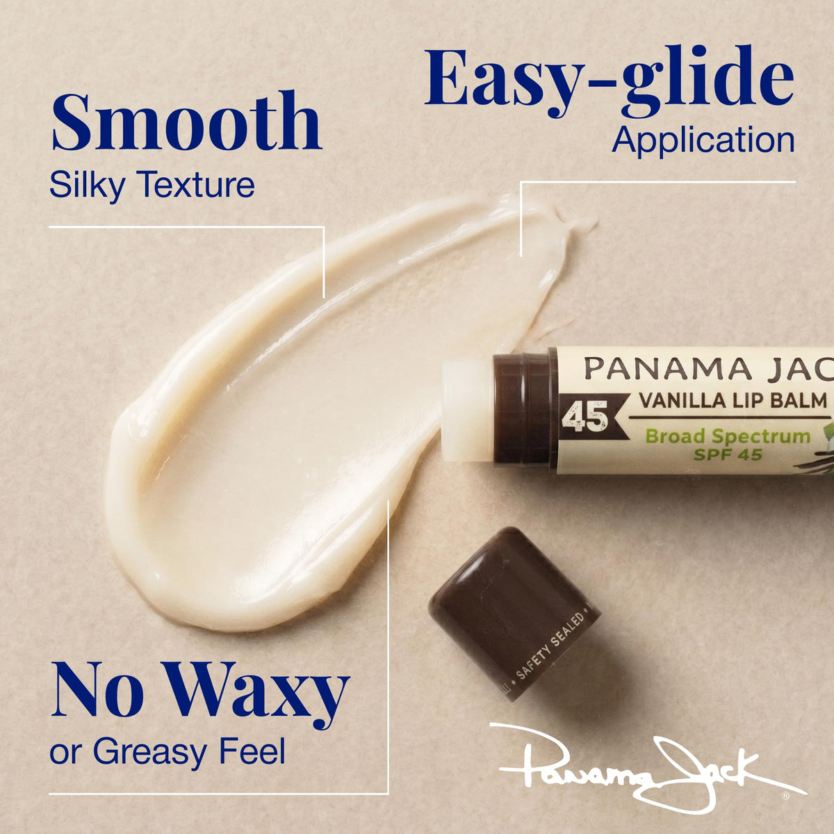Panama Jack tube in hand showing compact size and travel convenience