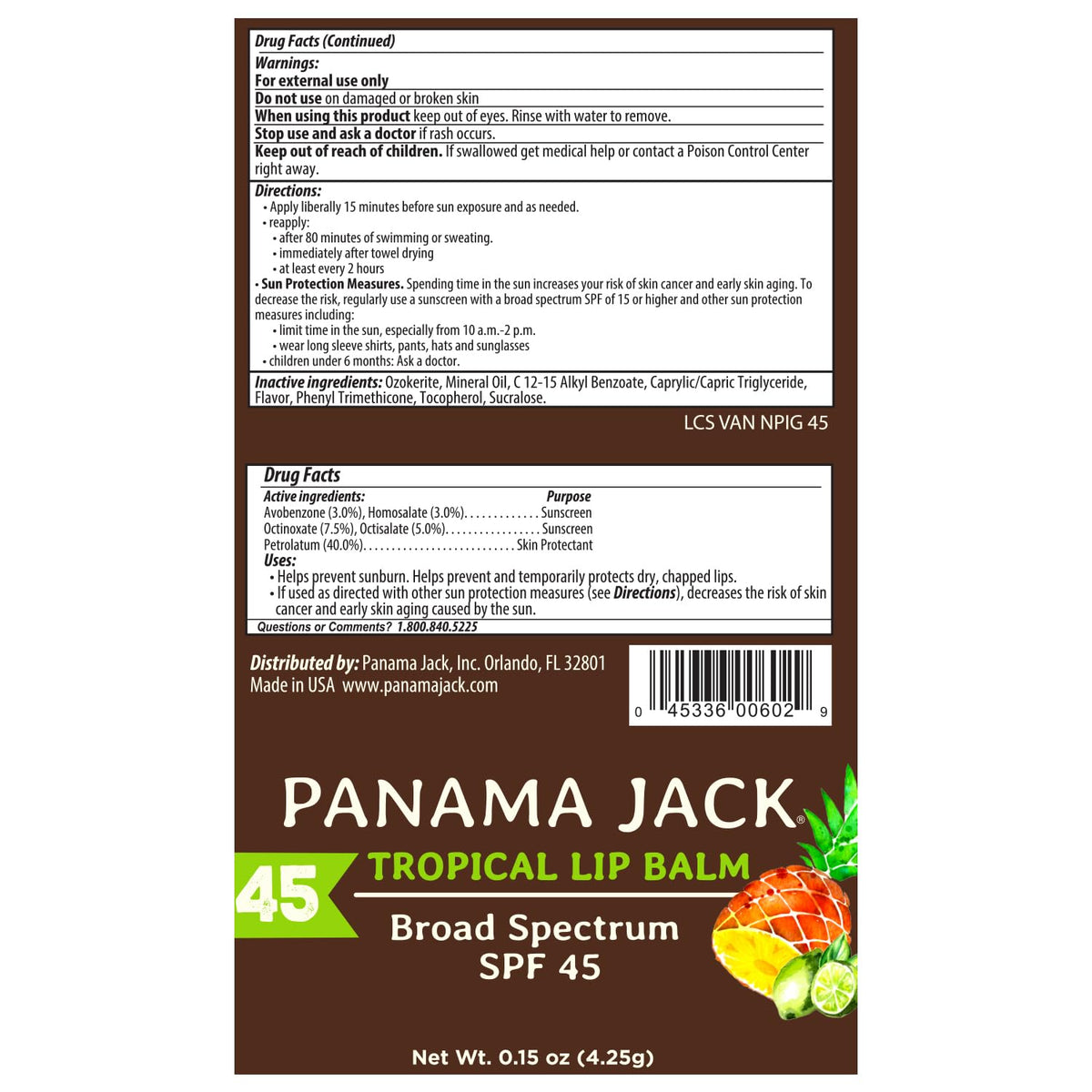 Panama Jack lip balm placed with sunscreen and sunglasses for full sun care