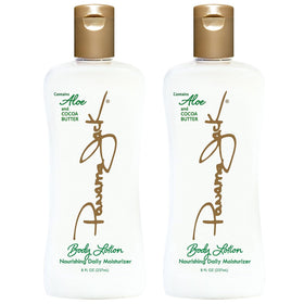 Panama Jack lotion spreading on forearm showing quick absorption and softening effect