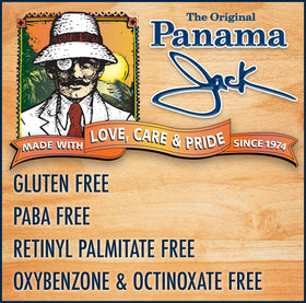 Panama Jack bottle held in hand to show 8 fl oz size and portability for trips
