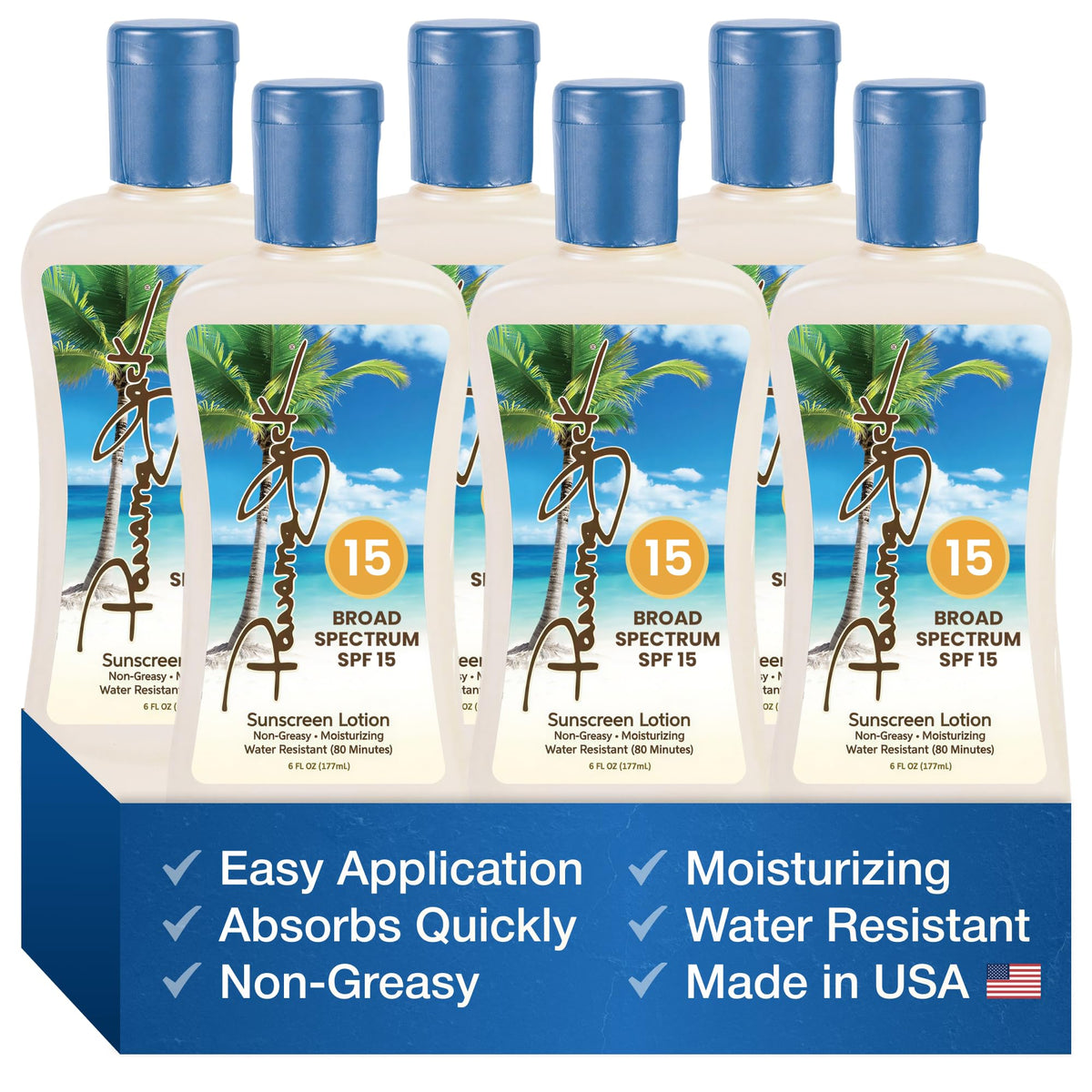 Panama Jack lotion spread across skin showcasing even coverage and comfort