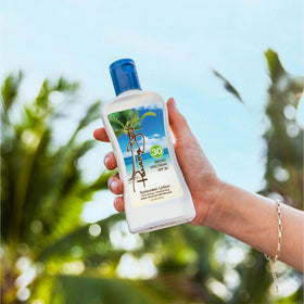 Panama Jack bottles in hand showing travel-friendly 6 fl oz size and portability benefit