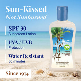 Panama Jack lotion texture close-up highlighting quick absorption