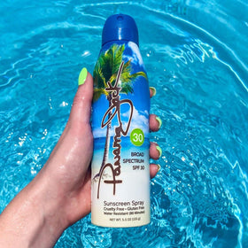 Panama Jack sunscreen texture on hand showing quick absorption