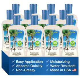 Panama Jack sunscreen on wet skin demonstrating post-swipe reapplication