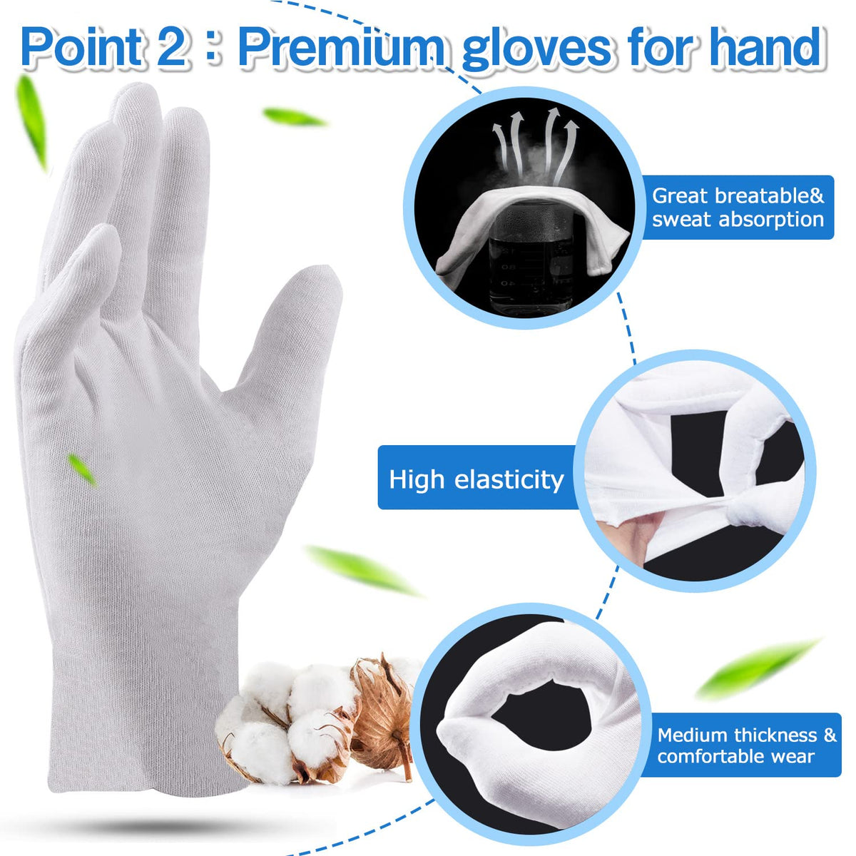 PANGTIKU gloves worn overnight to retain moisturizer and prevent transfer