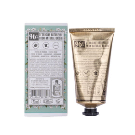 Panier des Sens back label listing ingredients and dermatological testing information