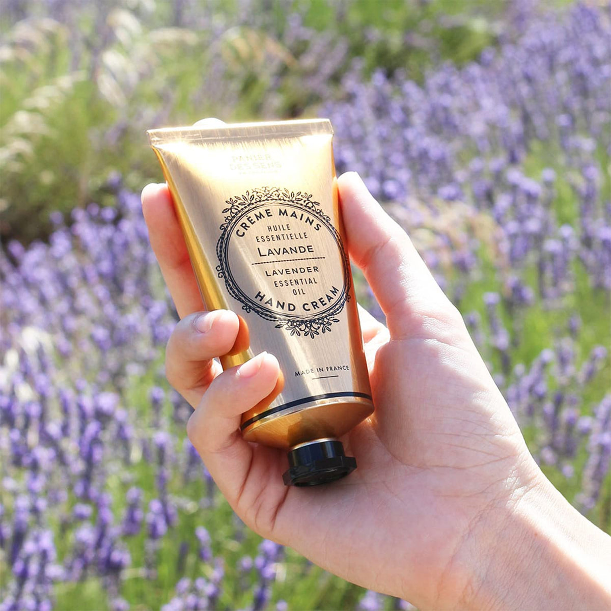 Panier des Sens on bathroom vanity portraying daily ritual and gentle lavender scent