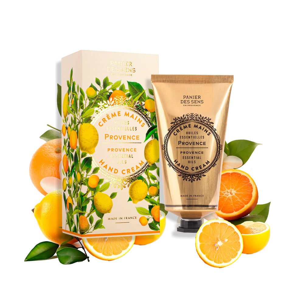 Panier des Sens tube front view showing Provence citrus branding and compact size
