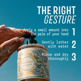 Panier des Sens hand in kitchen using soap for everyday clean comfort