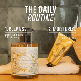 Panier des Sens bottle next to common items showing 16.9 fl oz scale