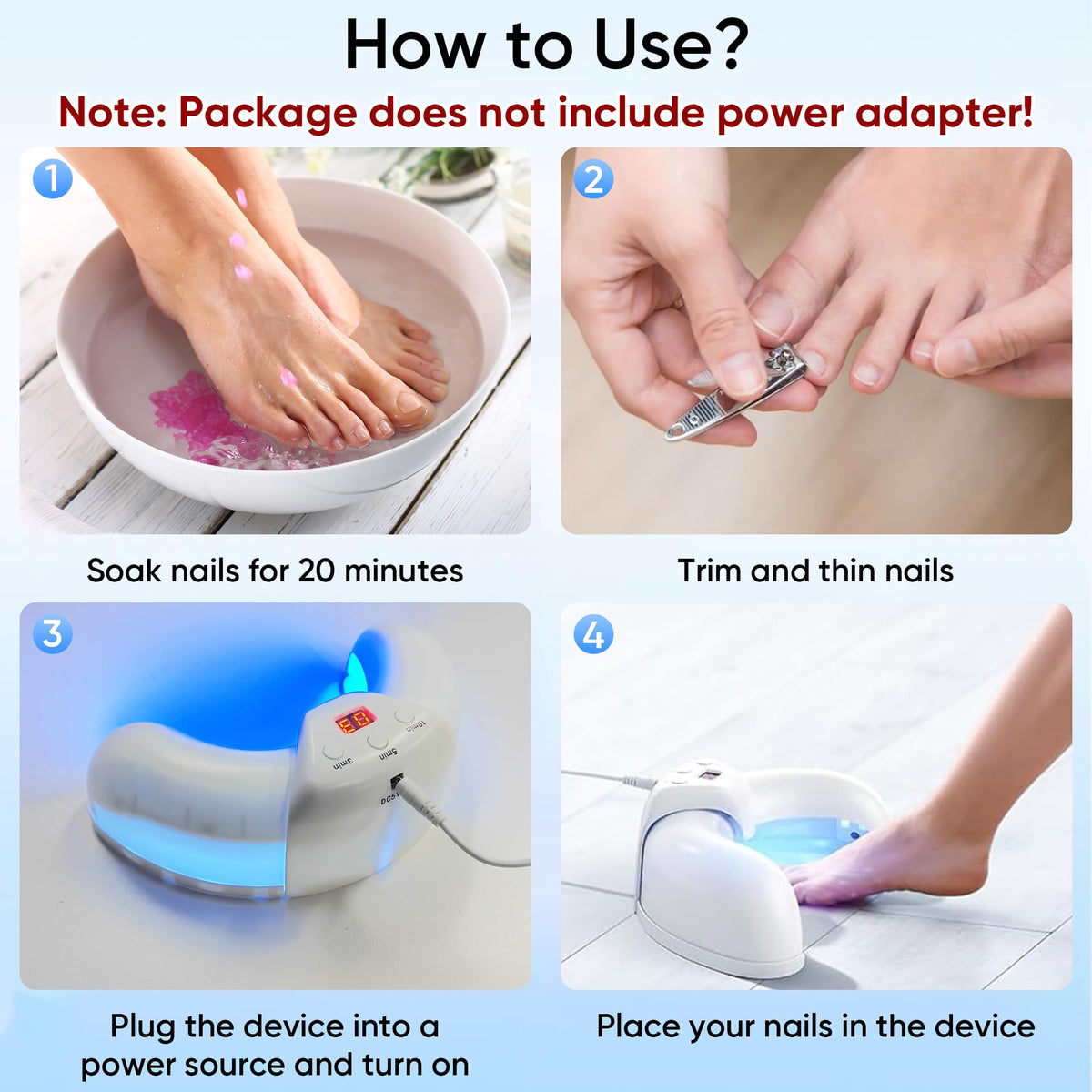 PANIMOSI device positioned for fingernail session offering simultaneous treatment