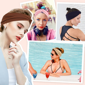 Panleding colorful headbands laid flat showing mix-and-match outfit options