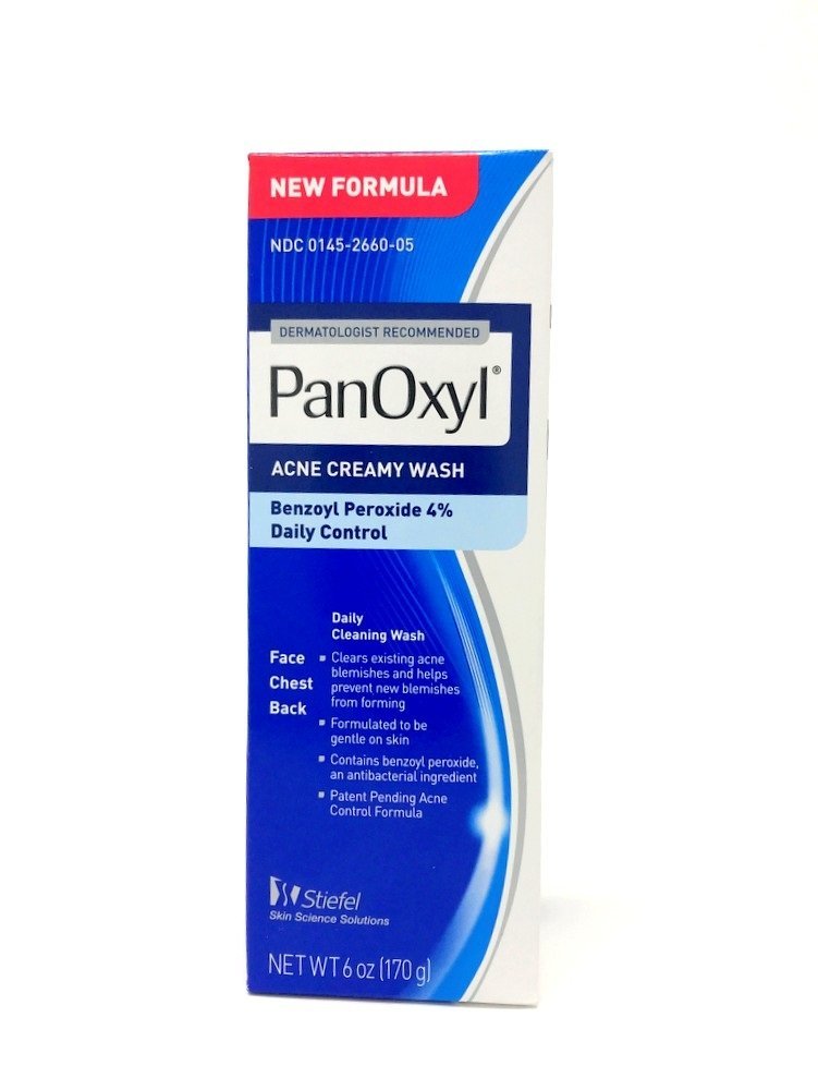 PanOxyl front tube showing label and packaging helpful for identification