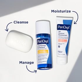 PanOxyl being applied to chest and back for broader acne treatment