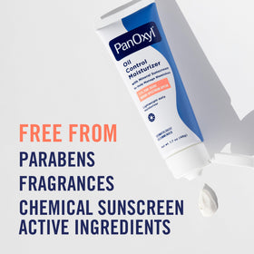 PanOxyl applied on cheek with visible matte finish reducing shine