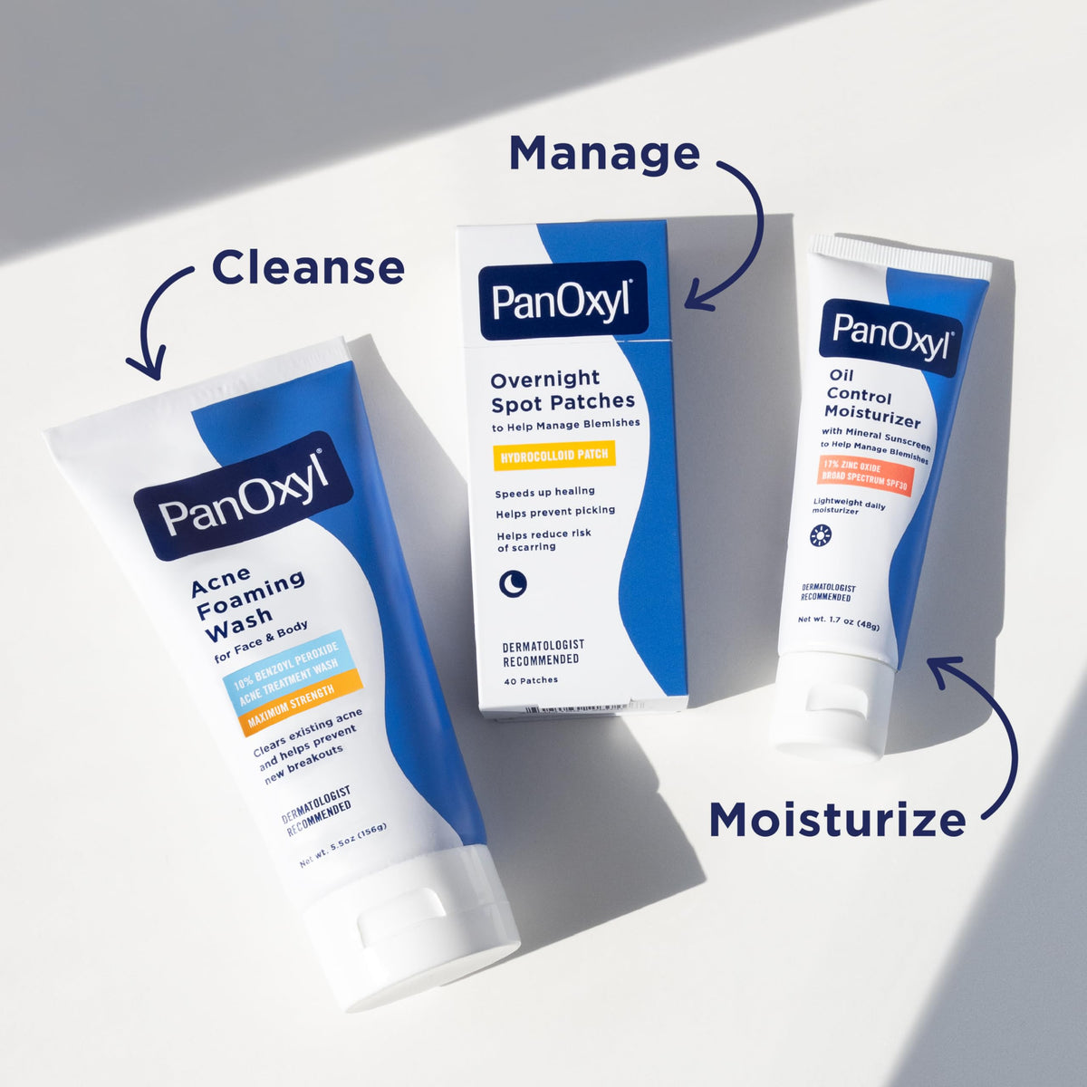 Representation of benzoyl peroxide ingredient showing active acne-fighting benefit