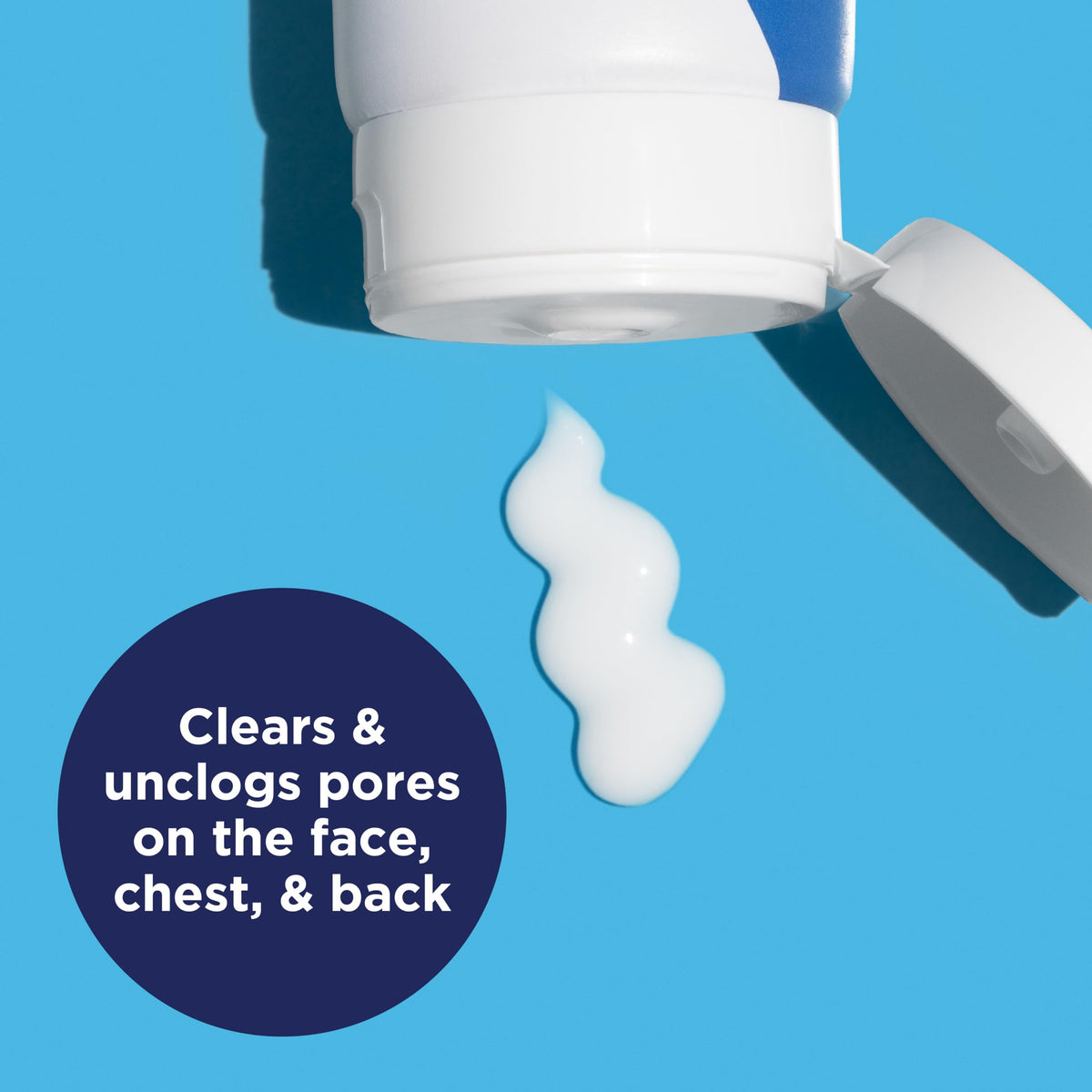 Close-up of PanOxyl creamy wash texture highlighting hydrating formula benefits