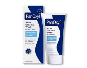 PanOxyl creamy lather texture demonstrating gentle foam for deep pore cleansing