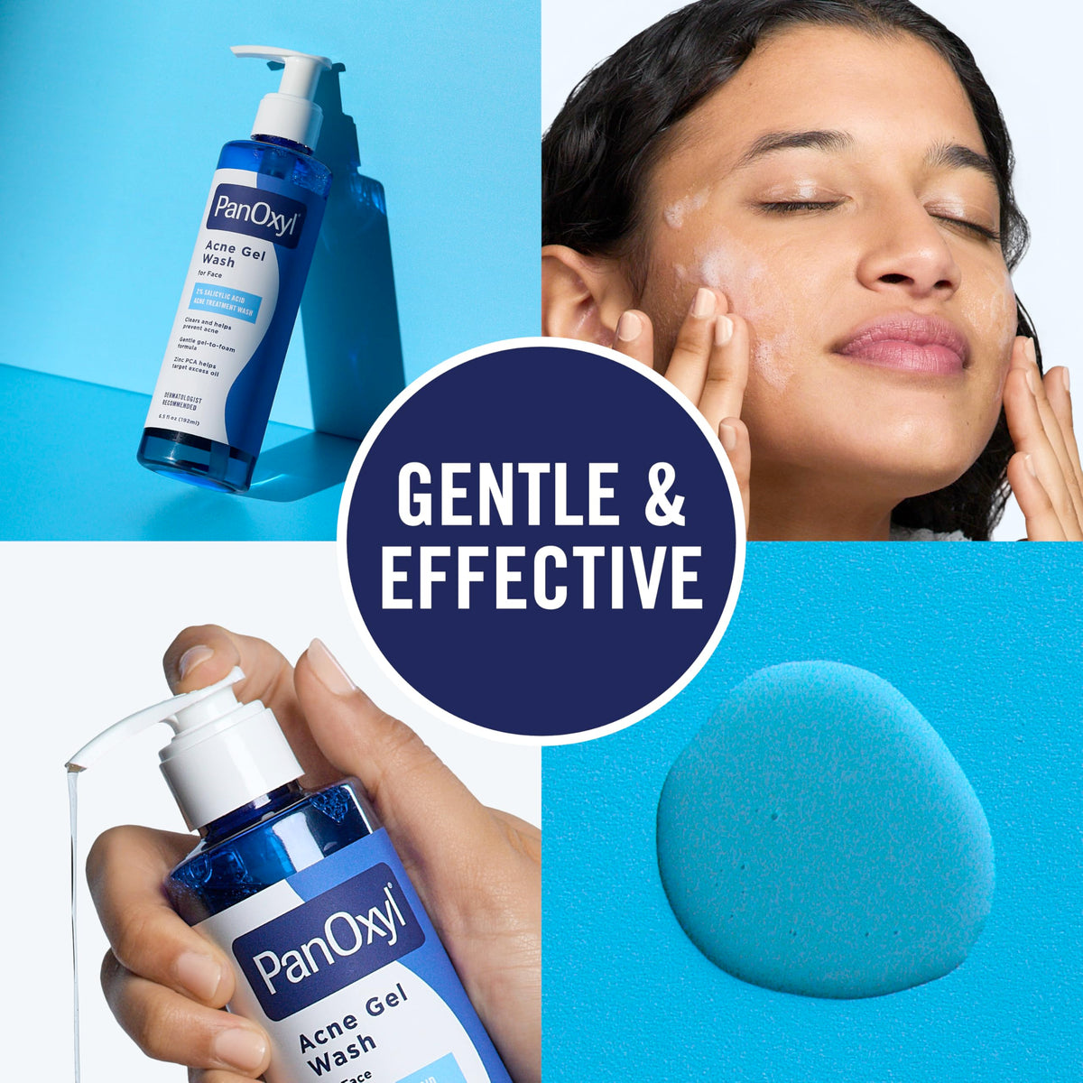 PanOxyl lathered foam on skin showing effective cleansing and pore action
