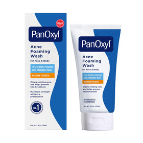 PanOxyl front tube 5.5 oz showing branding and strength benefit