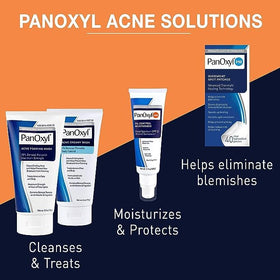 PanOxyl product label highlighting ingredients and made in USA assurance