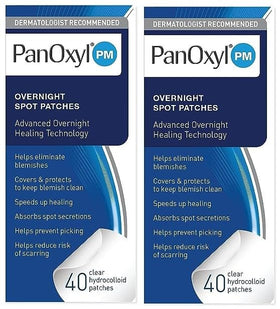 PanOxyl front packaging showing pack of two and 40 count benefits