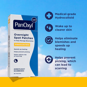 PanOxyl patch close-up texture highlighting thicker hydrocolloid absorbency