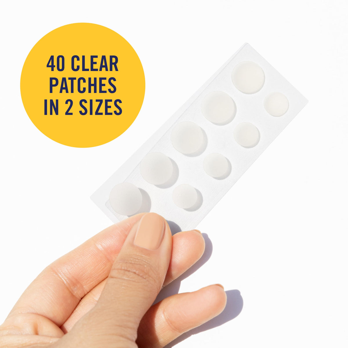 PanOxyl patch applied on skin close-up protects blemish overnight