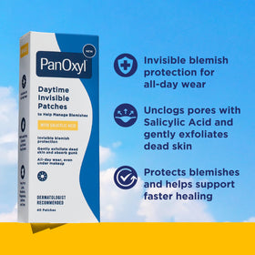 PanOxyl open blister with large and small patches, convenient sizing