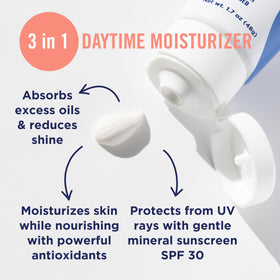 PanOxyl pump dispensing moisturizer illustrating easy application and measured dosage