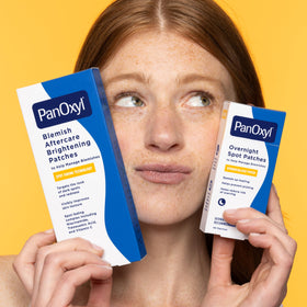 PanOxyl patch next to coin scale shows compact discreet size benefit