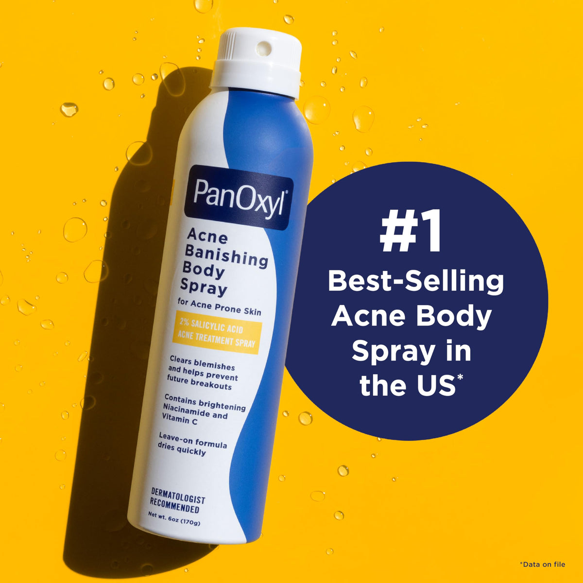 PanOxyl mist spraying on back to treat hard-to-reach breakouts