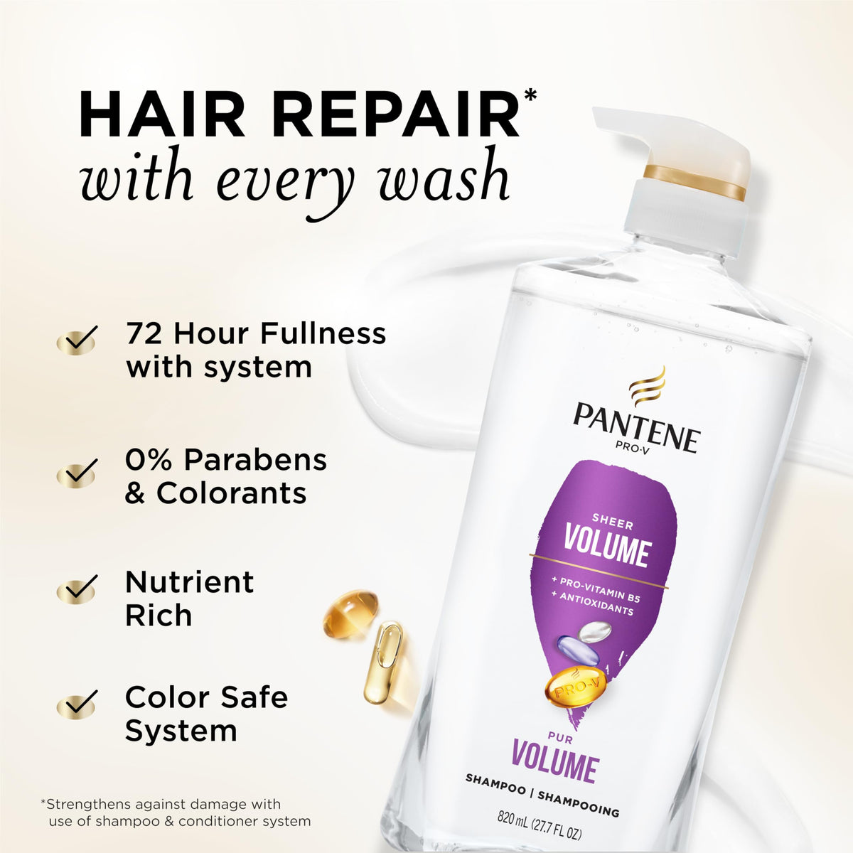 Two Pantene 27.7 oz bottles side by side for bulk value