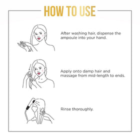 Pantene ampoule being applied to dry hair demonstrating quick hydration benefit