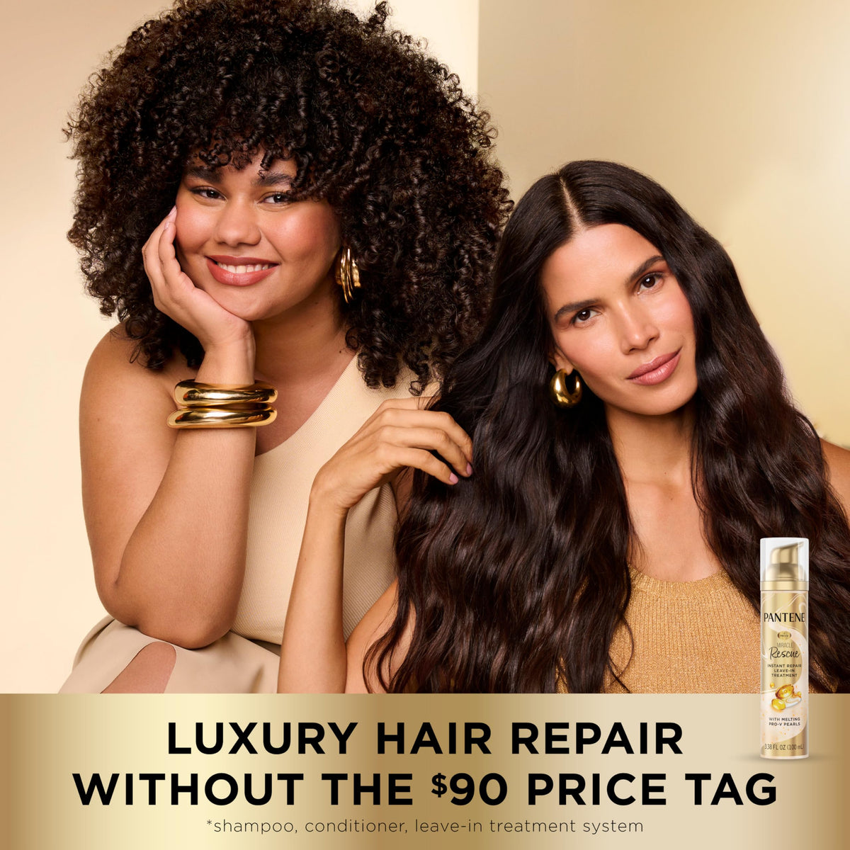 Pantene applied to dry hair to reduce frizz and boost manageability