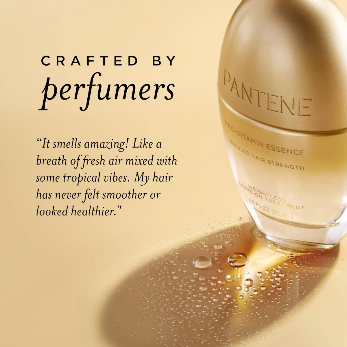 Pantene applied to wet hair to show how mist distributes evenly