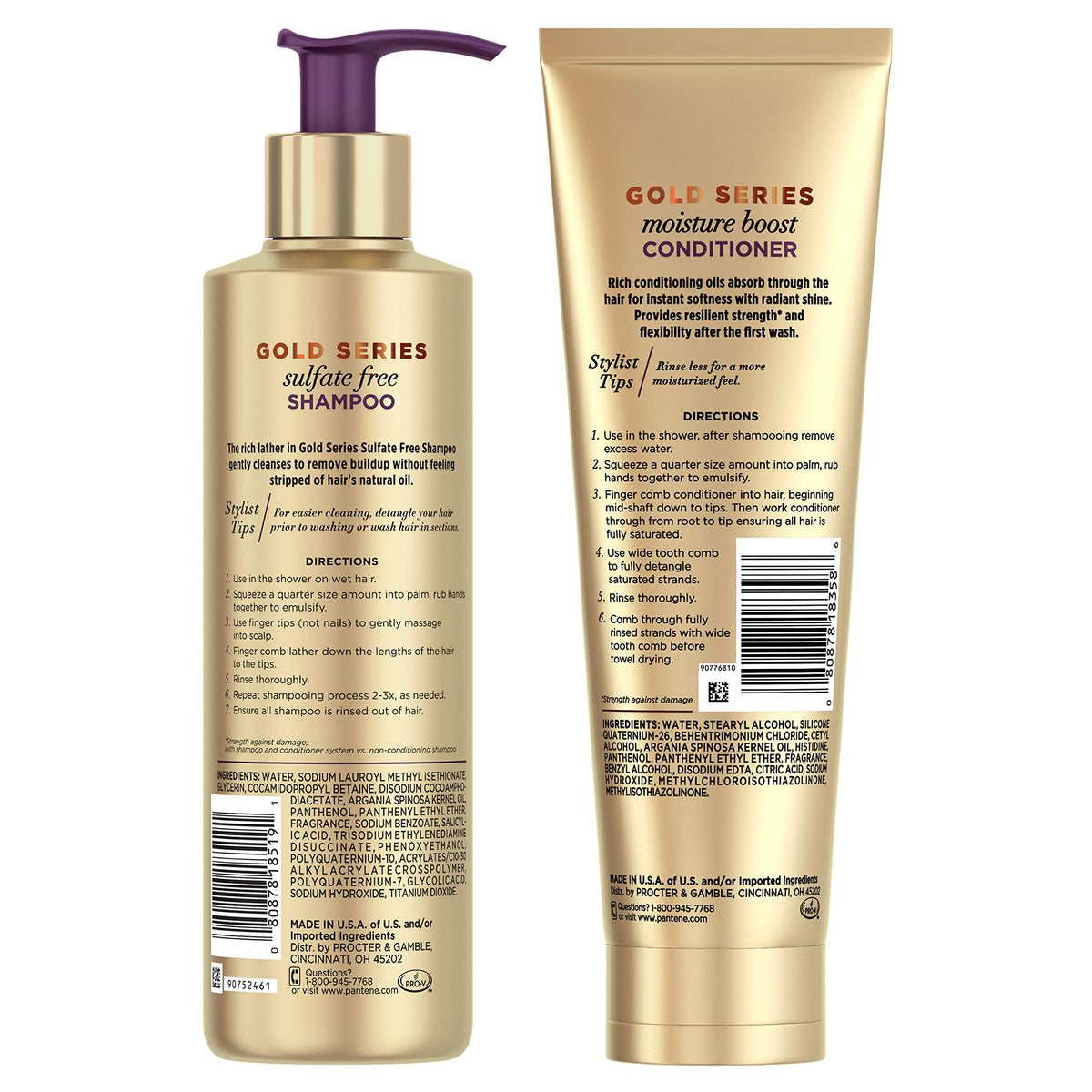 Pantene argan oil shampoo pump close-up highlighting easy dispensing