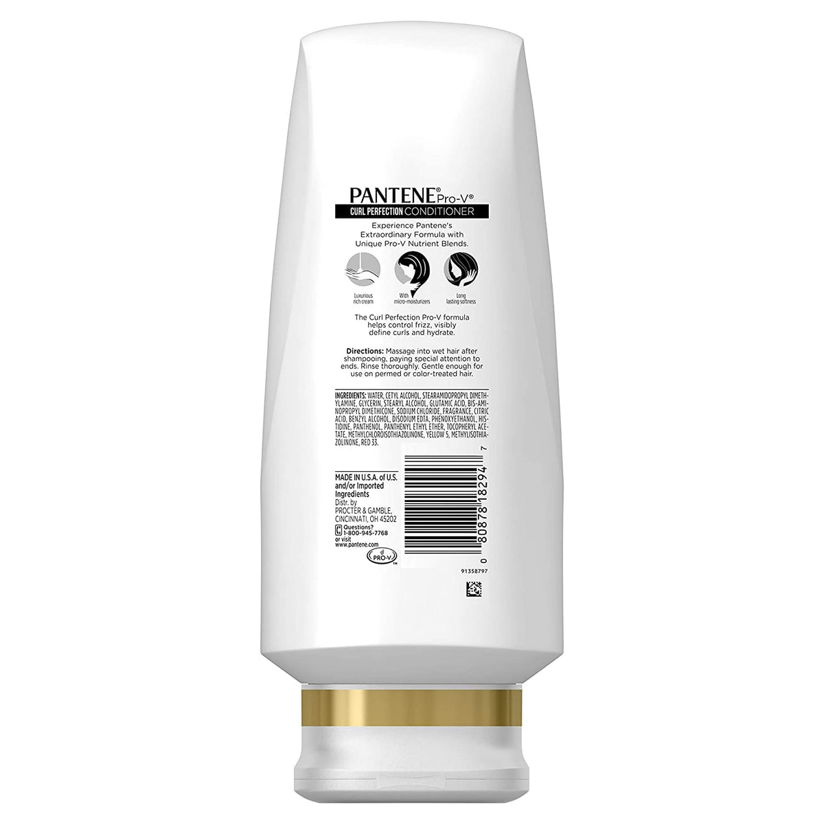 Pantene back label with ingredients and usage instructions visible