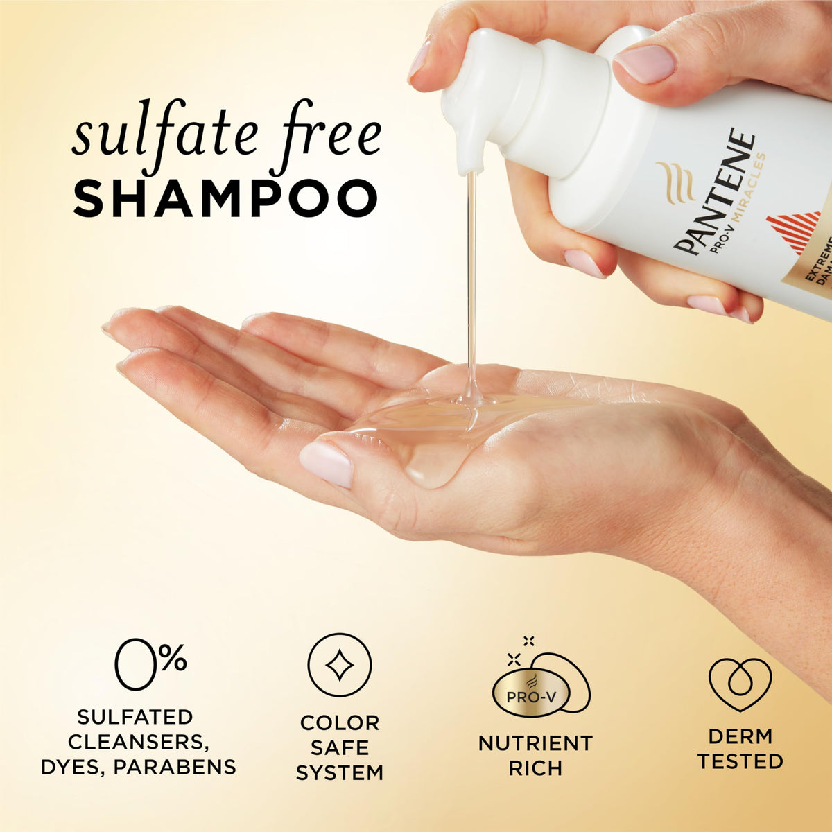 Pantene before and after hair comparison showing reduced frizz and strengthened benefit