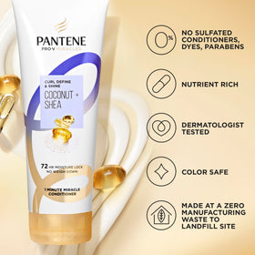 Pantene before and after comparison for visible curl definition