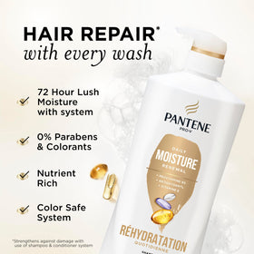 Pantene back label with ingredients and directions for safe use