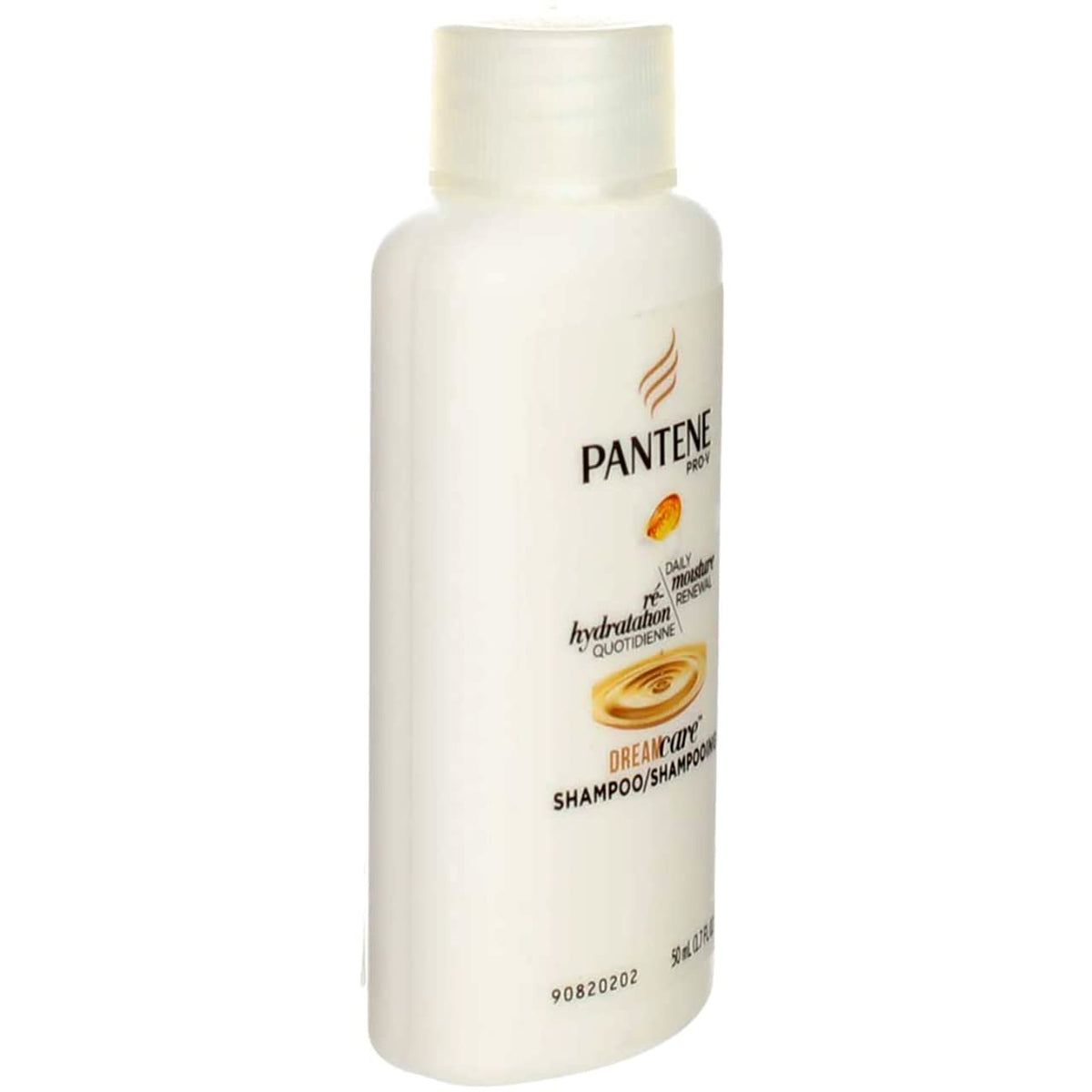 Pantene bottle cap detail showing secure flip-top for leak prevention during travel