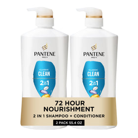 Pantene front packaging showing Pro-V 2-in-1 for quick nourishing wash