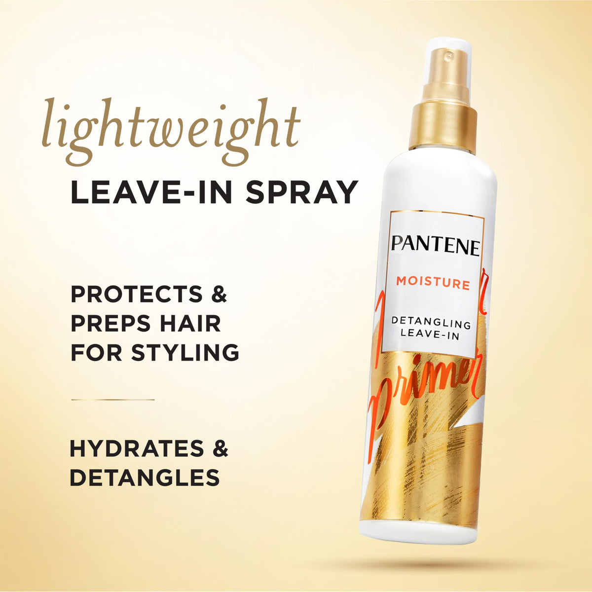 Pantene spray nozzle close-up demonstrating easy precise application