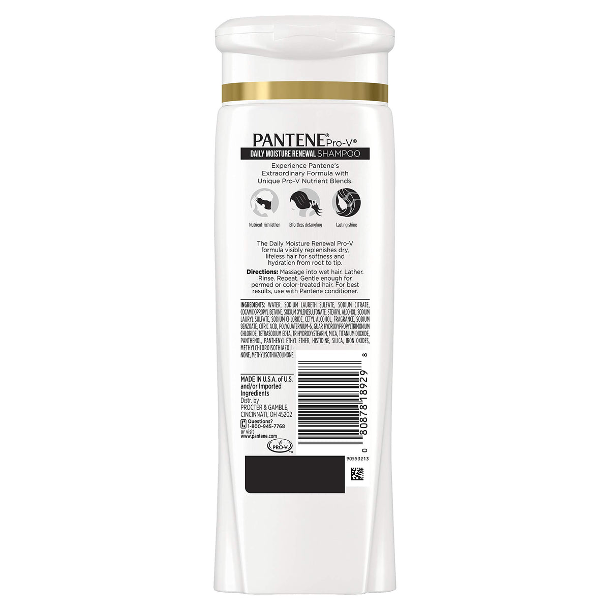 Pantene conditioner applied to hair ends for smoother strands